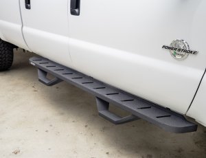 Ford F-350 Running Boards - Go Rhino - RB10 with Drop Steps - Textured Black - `99-`16